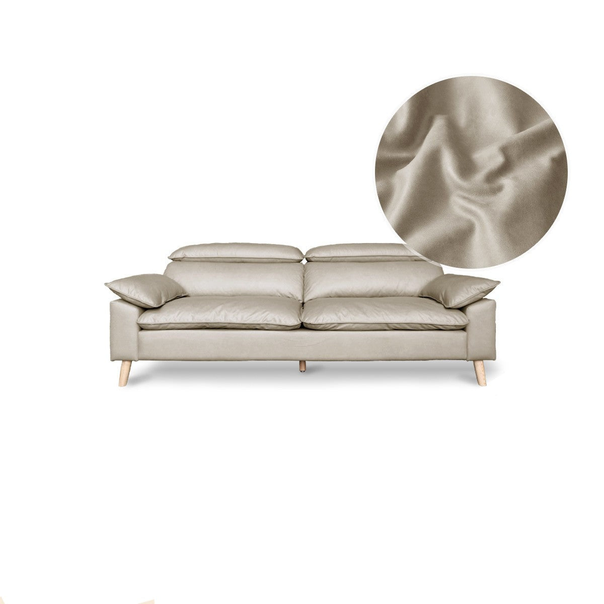Technology fabric sofa with adjustable headrest"