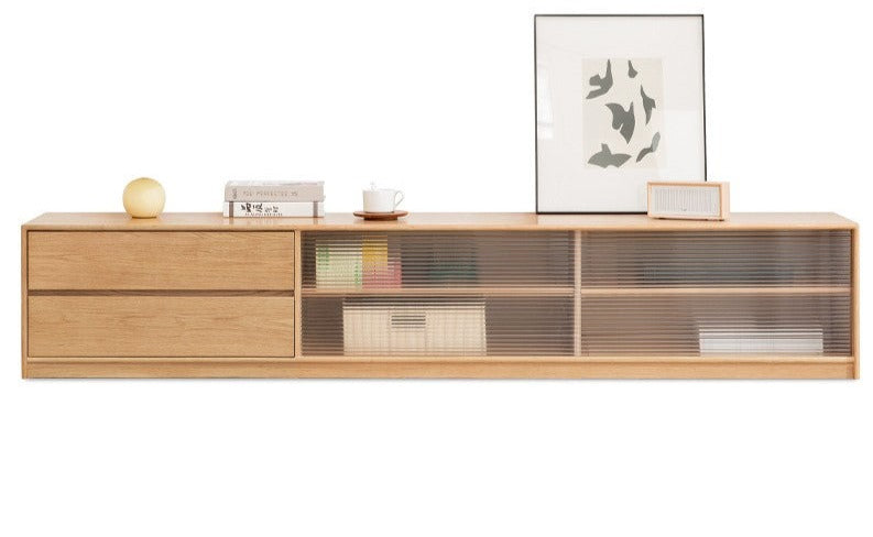 Oak solid wood TV cabinet  floor combination"