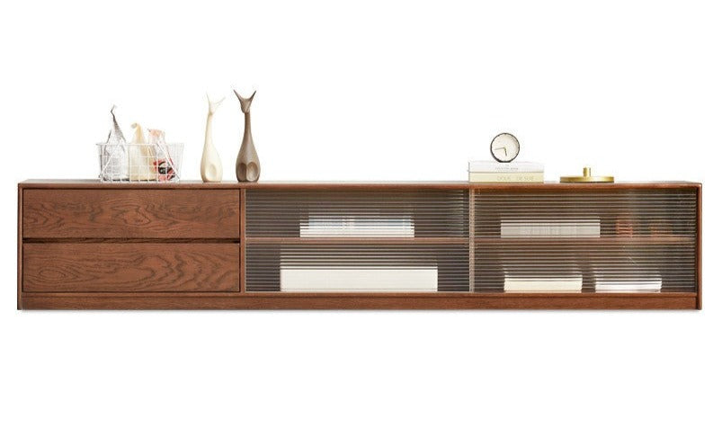 Oak solid wood TV cabinet  floor combination"