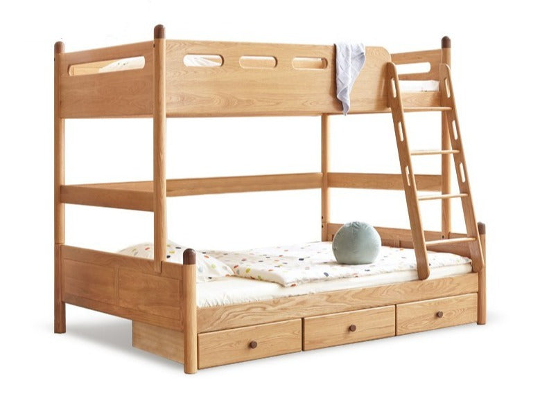 Multi-functional combination bunk bed Beech & Oak