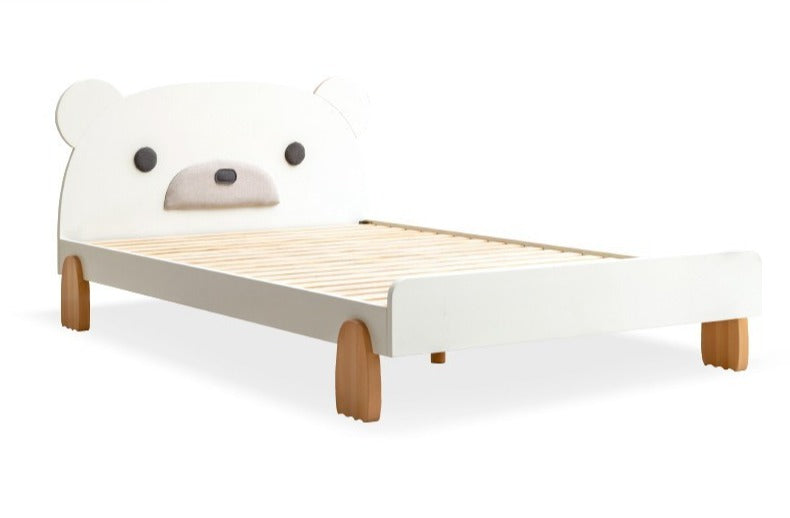 Milky white polar bear bed Beech solid wood"