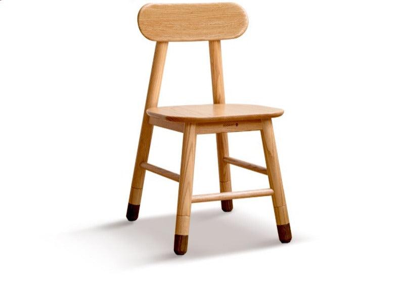 Adjustable 3 heights oak solid wood children's chair"