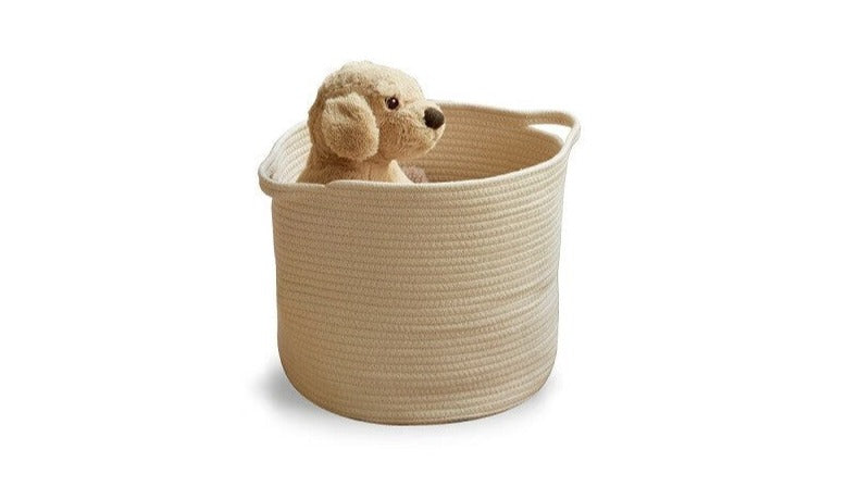 Fabric woven basket toy snack storage bag"