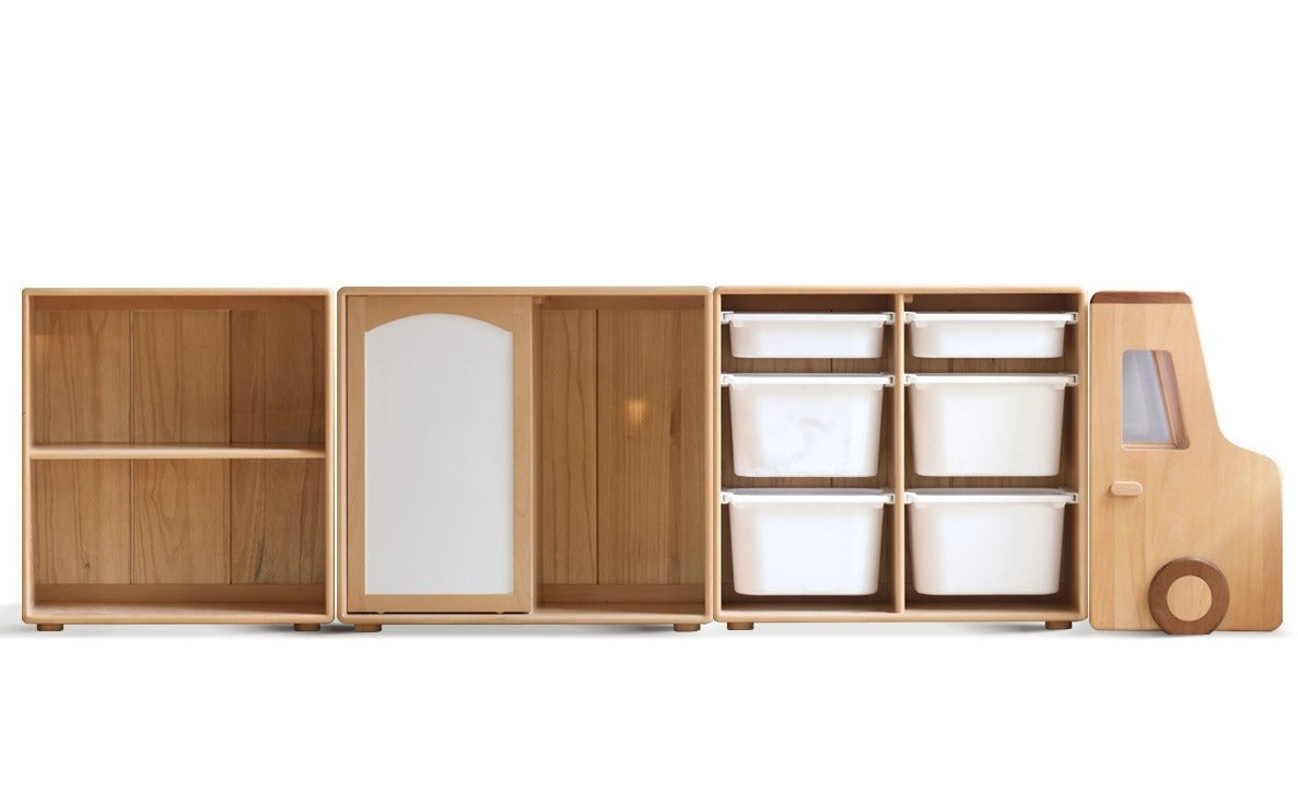 Multi-functional car cabinet bookshelf storage Beech solid wood"