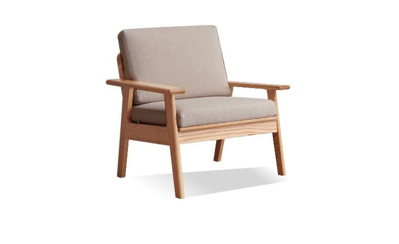 Oak solid wood  fabric sofa-