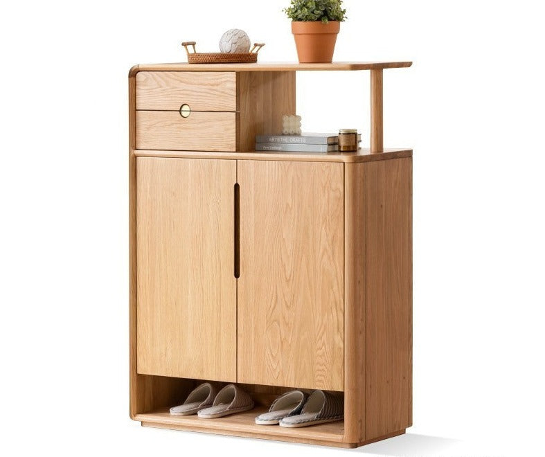 Porch partition shoe cabinet Oak solid wood"+