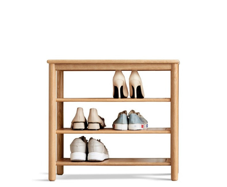 Multi-layer Shoe Storage Bench Oak solid wood-