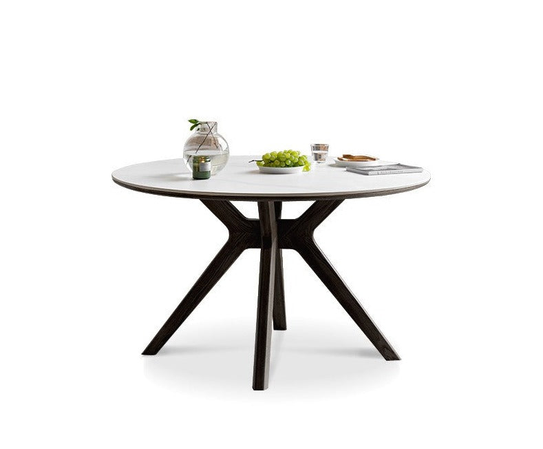 Smoked Slate top dining table Oak solid wood-