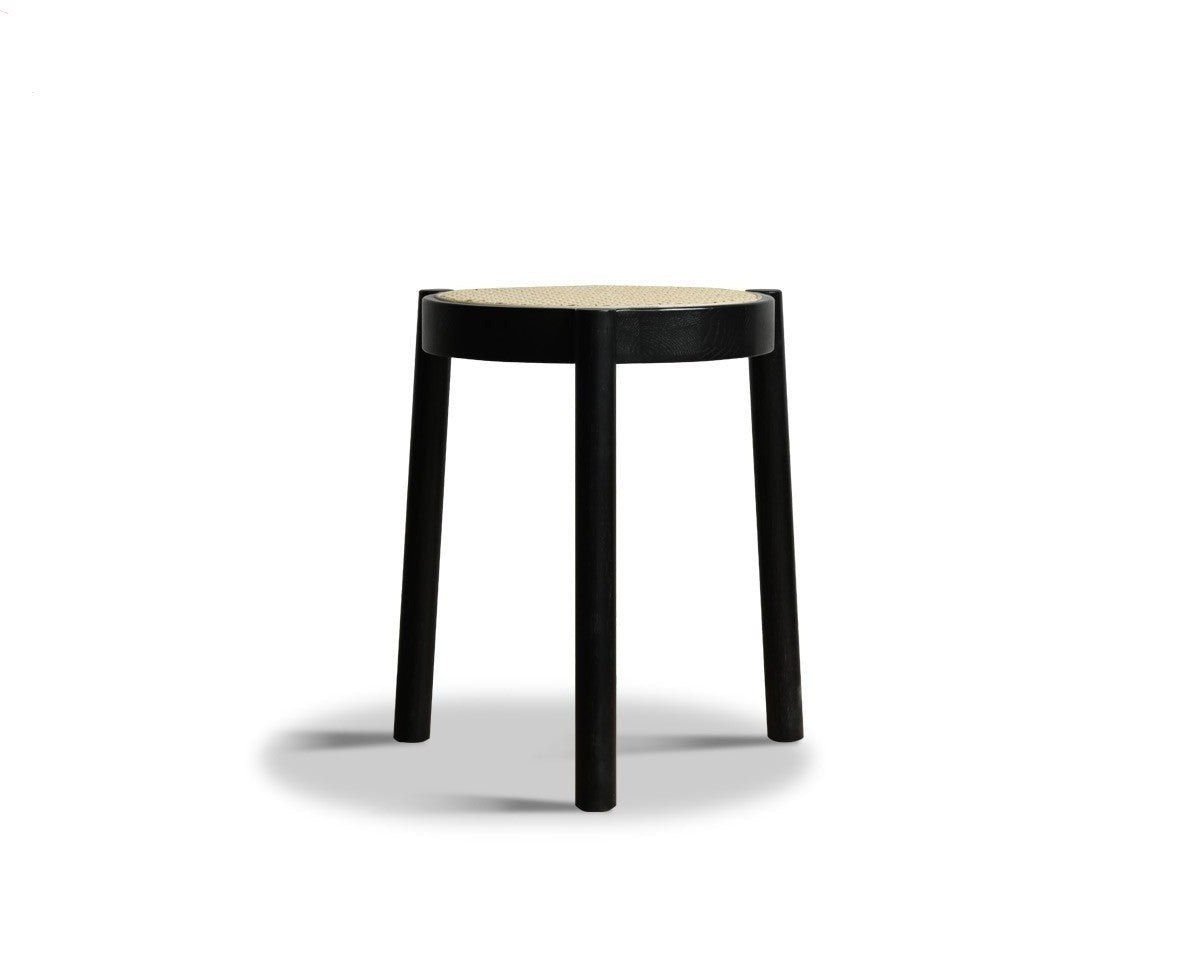 Smoky field  stacking round stool oak solid wood