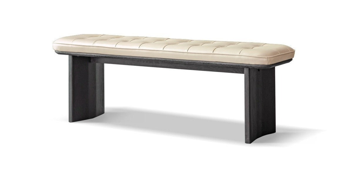 Top layer cowhide Bench smoky Oak solid wood