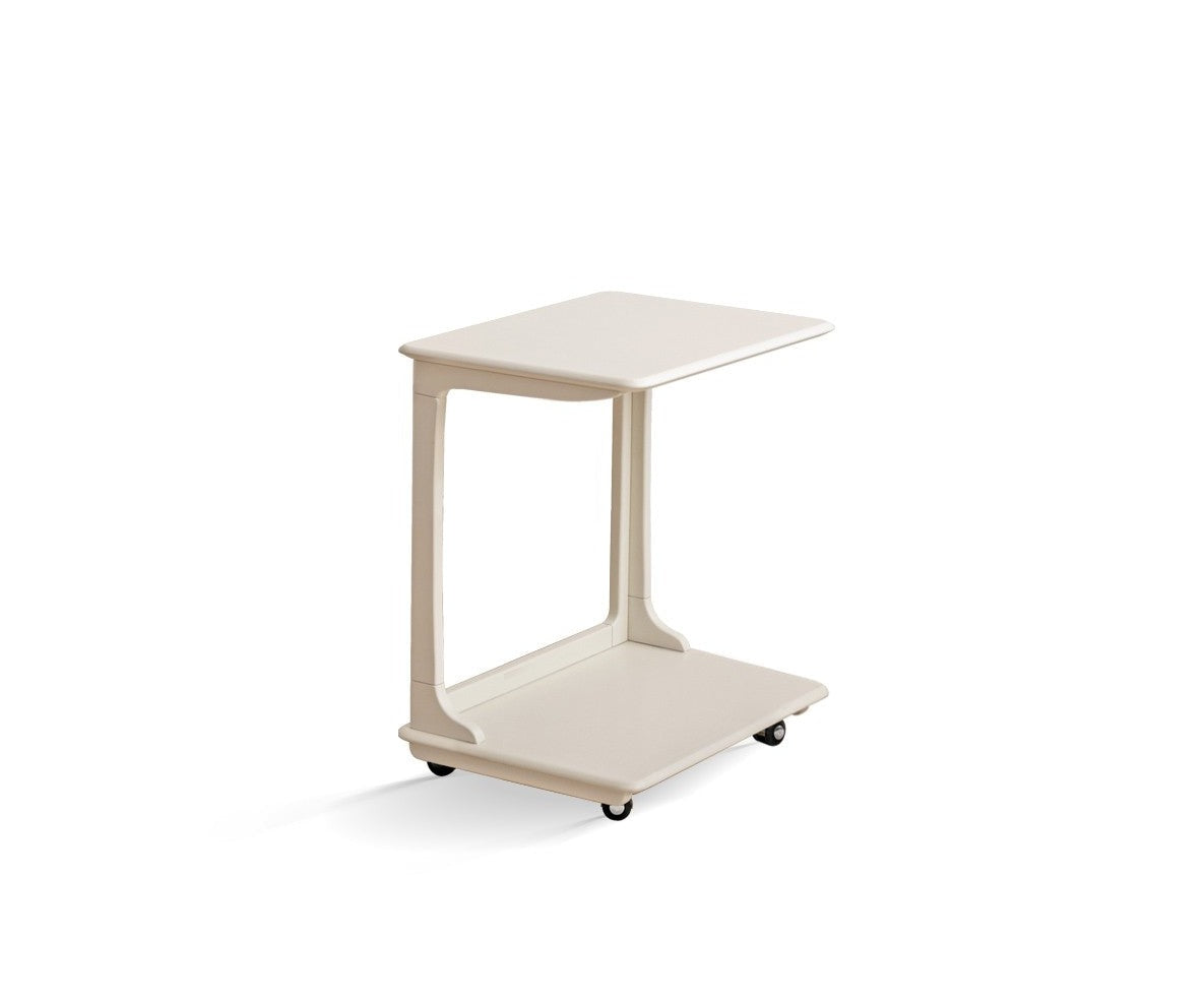Mobile side table Birch solid wood-