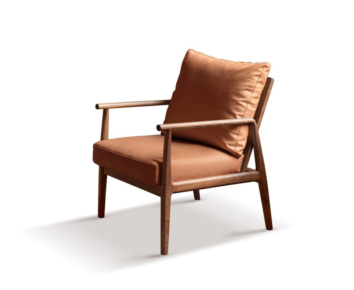 Leisure armchair & footstool Black Walnut solid wood"