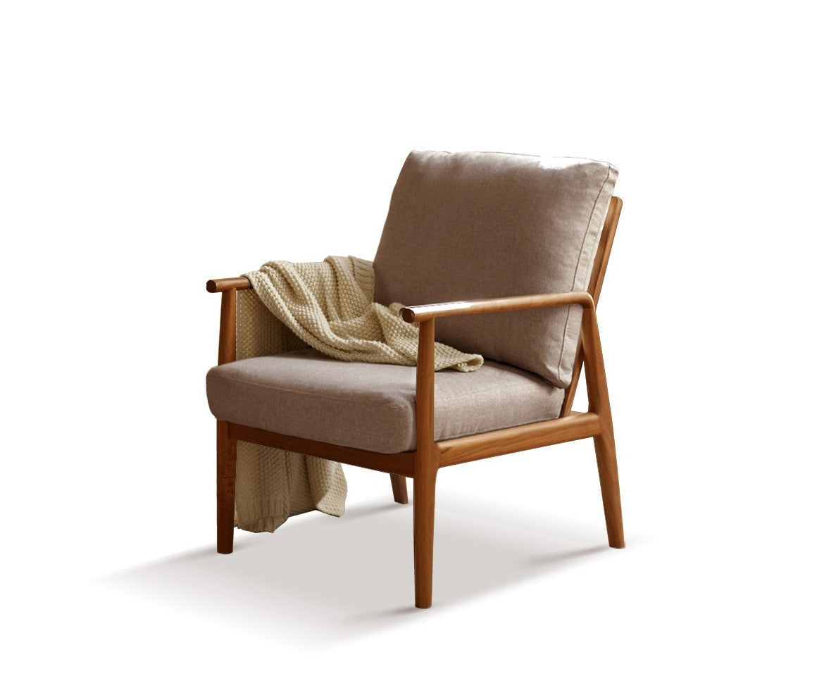 Leisure armchair & footstool Black Walnut solid wood)