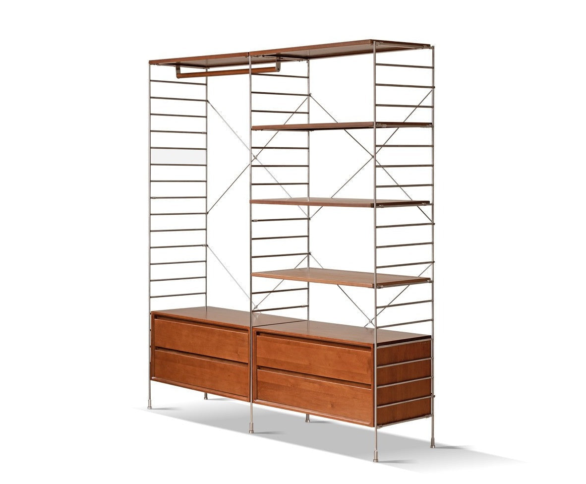 Oak solid wood Bookshelf Metal -