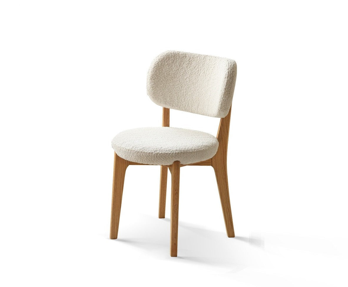 Makeup stool lamb velvet Oak solid wood: