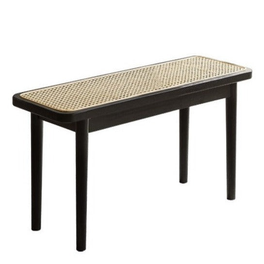 Oak Solid Wood Rattan Smoky Color Bench