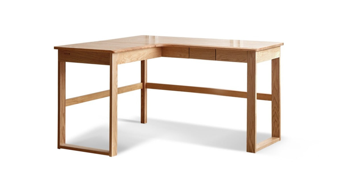 Office desk with bookshelf Oak solid wood"