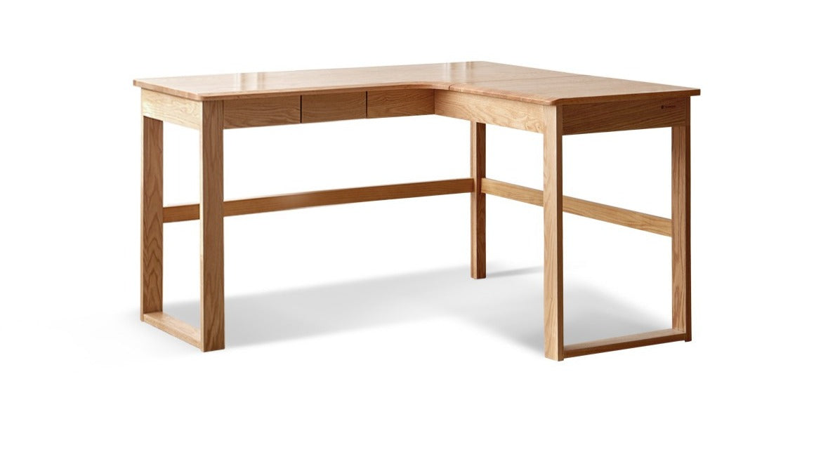 Office desk with bookshelf Oak solid wood"