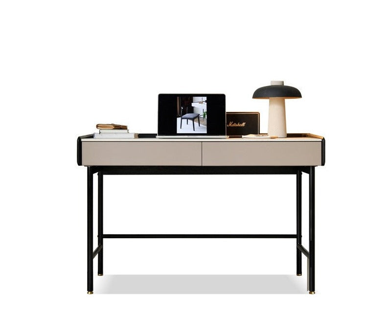 Oak solid wood Office desk, dressing table slate top: