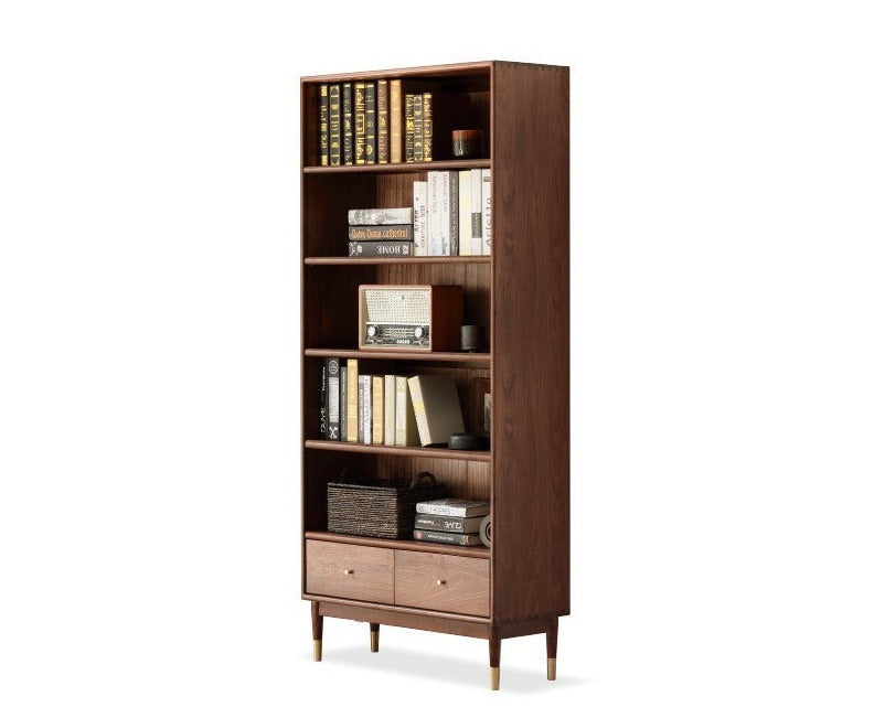 Black walnut combination bookcase cabinet"-