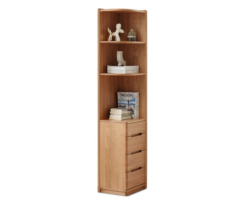 Corner cabinet  floor-to-ceiling bookcase Oak solid wood"