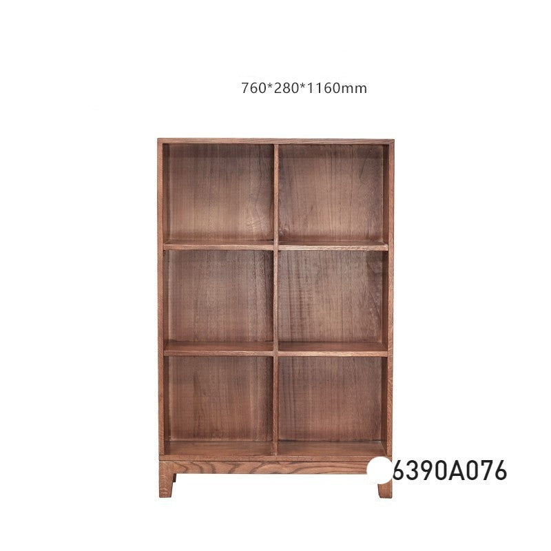 Oak solid wood bookcase free combination grid bookcase"