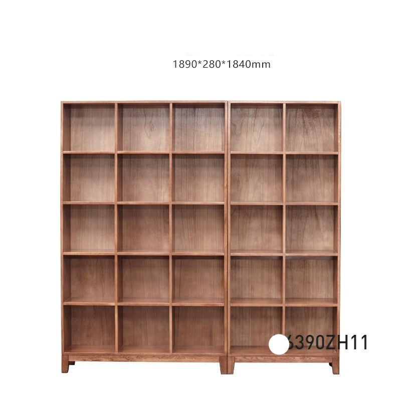 Oak solid wood bookcase free combination grid bookcase -