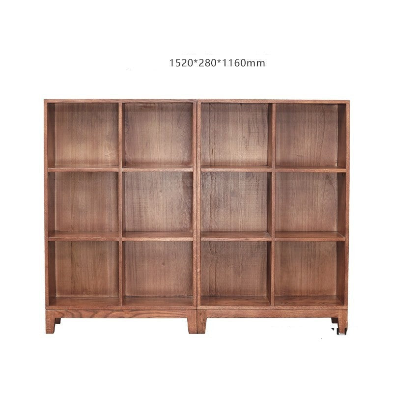 Oak solid wood bookcase free combination grid bookcase -