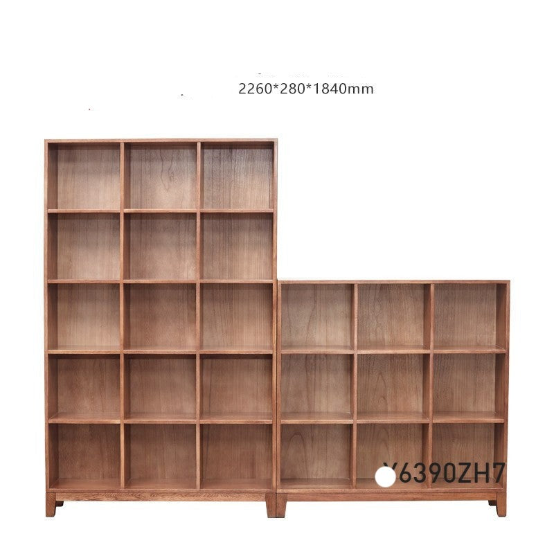 Oak solid wood bookcase free combination grid bookcase<