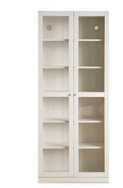 Solid wood Glass door bookcase  -