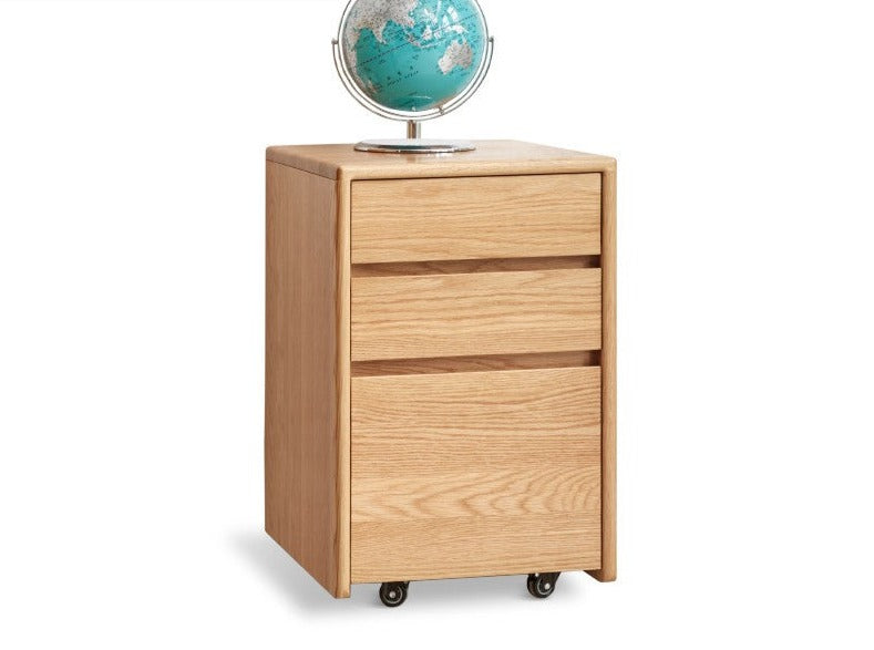 Drawer multi-functional bedside table Oak solid wood-