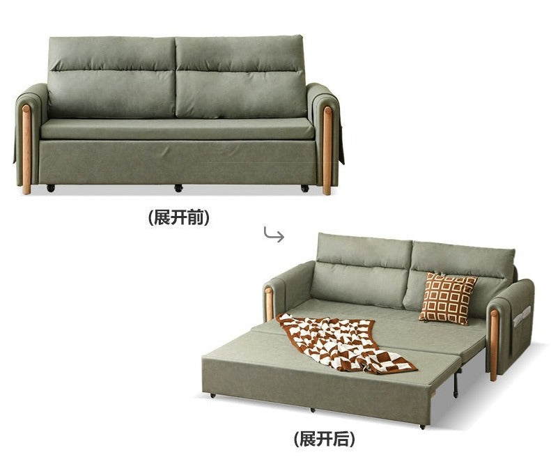 Fabric Sleeper sofa Ash solid wood+