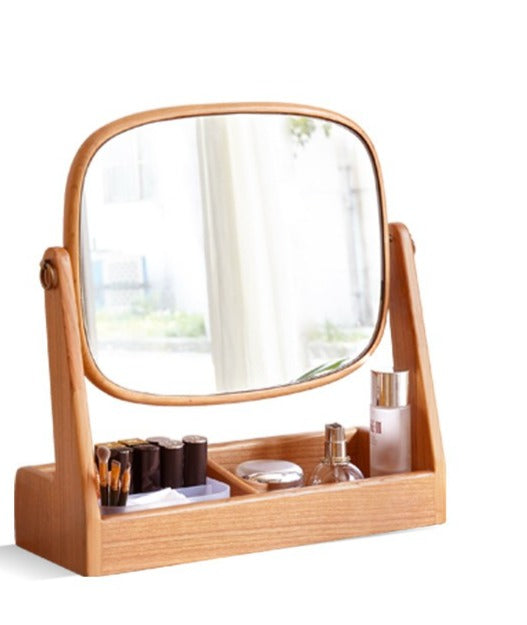 Solid wood makeup dressing mirror"