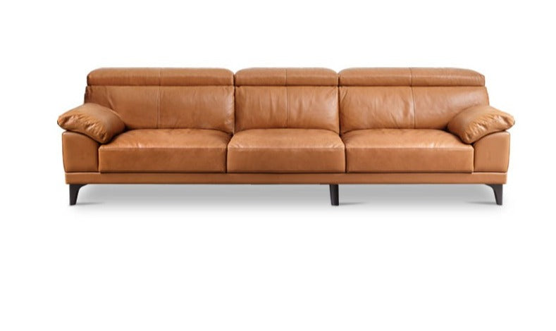 Italian-Style Yellow Cowhide Leather Sofa)