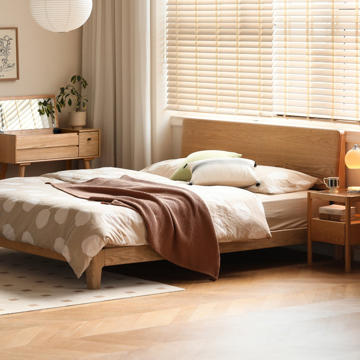 Oak solid wood bed "
