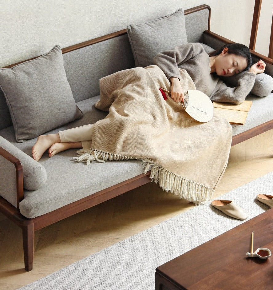 Ash walnut color elegant sofa "