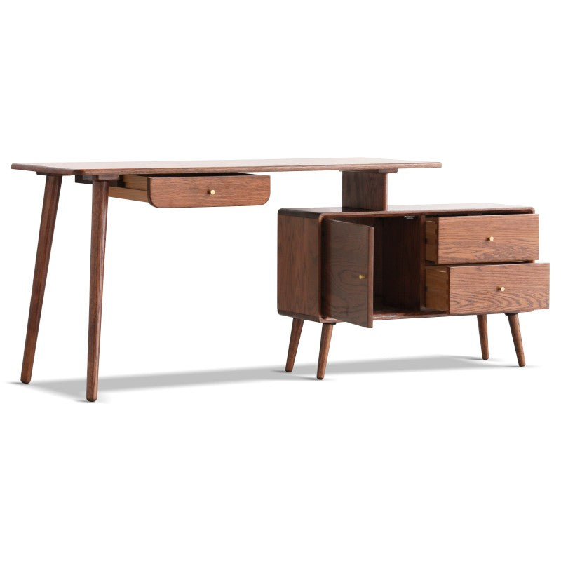 Oak Solid Wood Corner Modern Telescopic Desk -