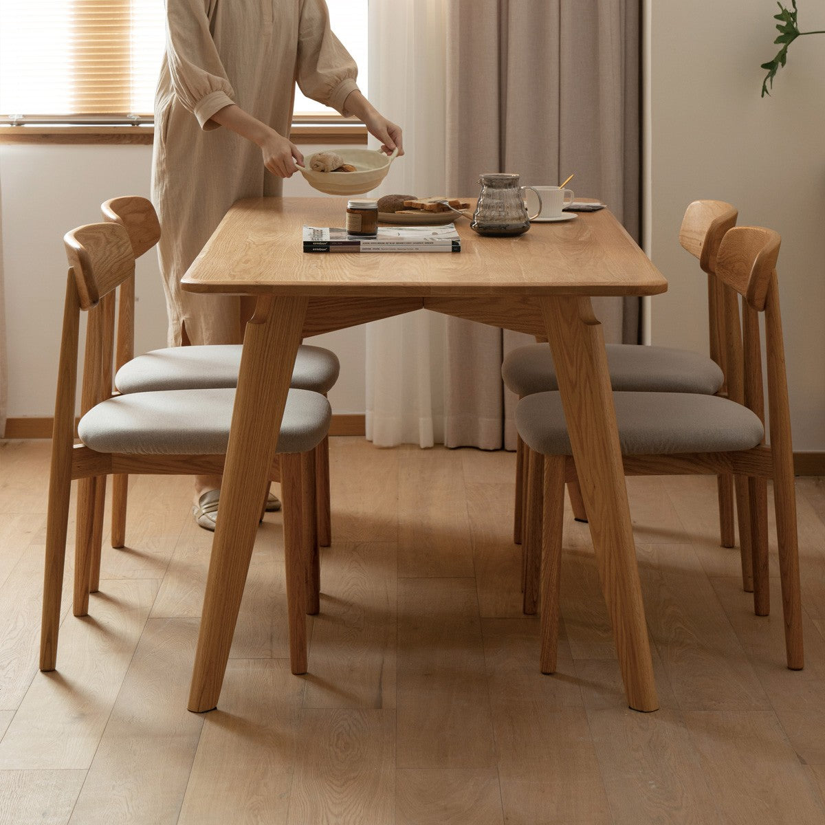 Oak solid wood dining table rectangular "