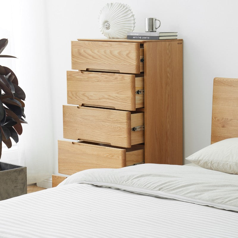 Oak Solid Wood  Nordic five-drawer chest: