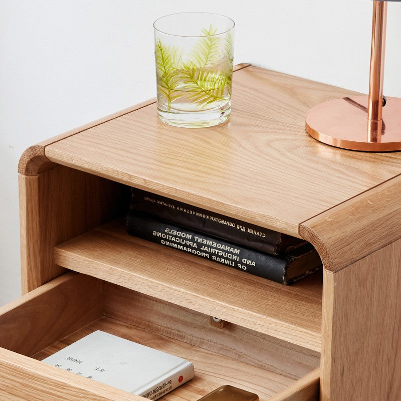 Oak solid wood nightstand minimalist "