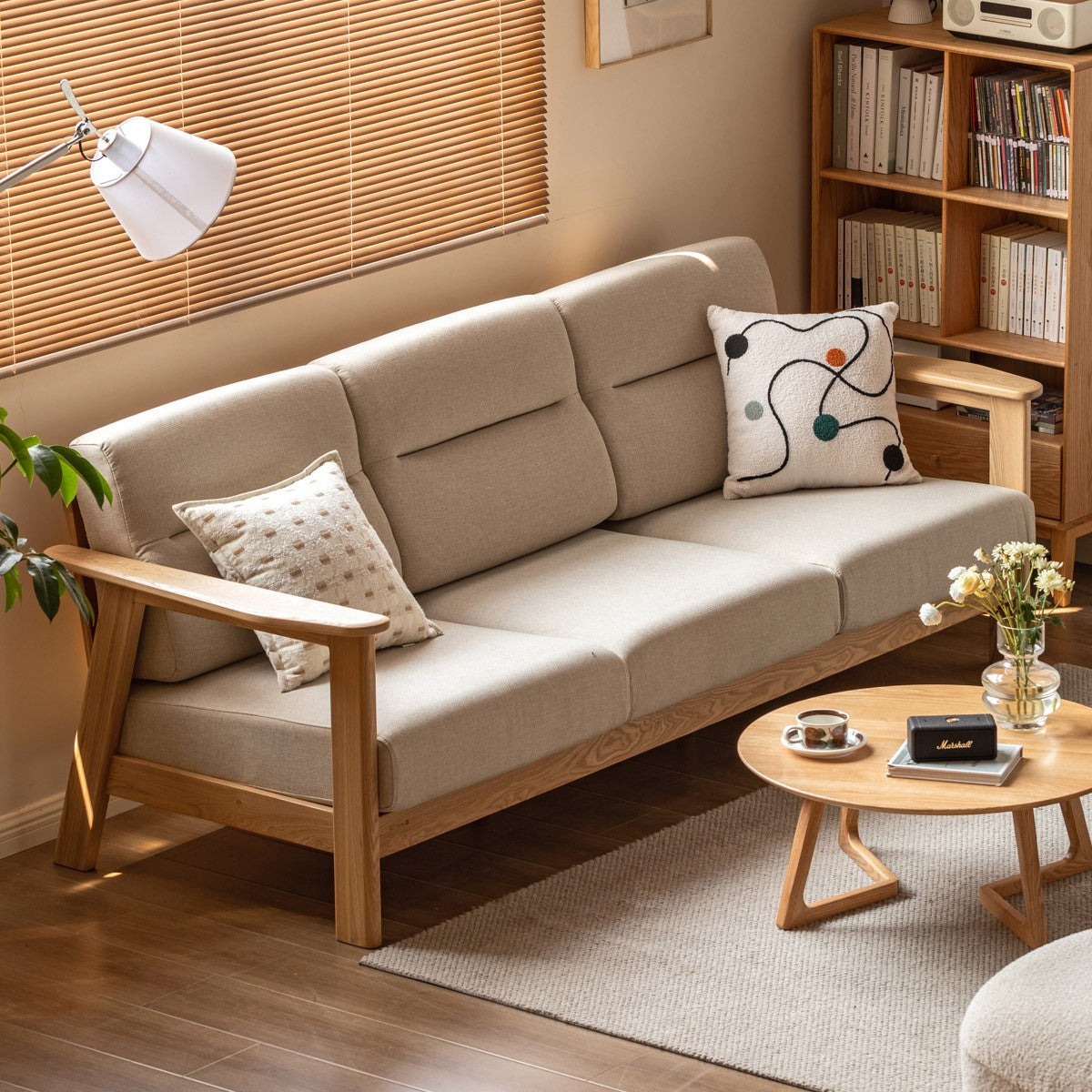 Ash Solid Wood Sofa Modern "