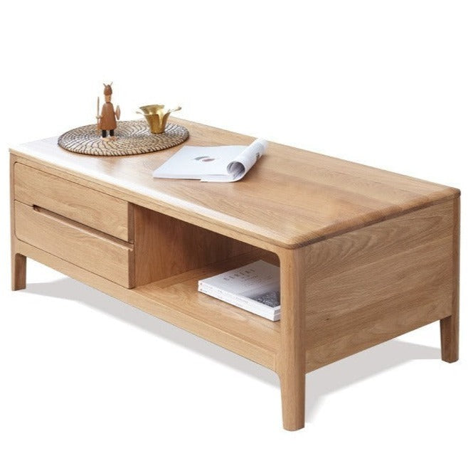 Oak solid wood Coffee table three drawers-