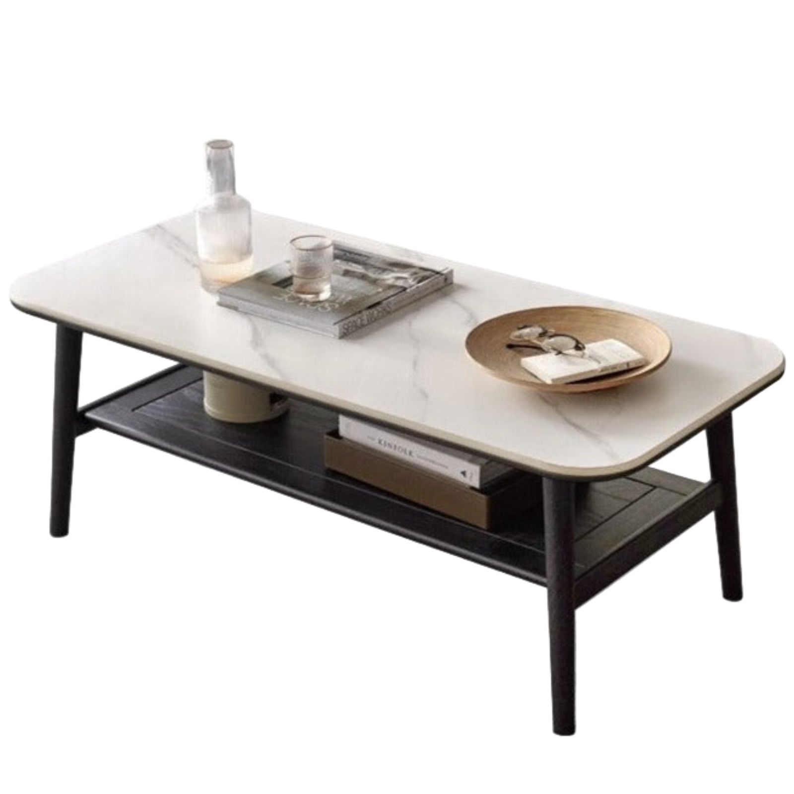 Oak, Beech Solid Wood Slate Coffee Table