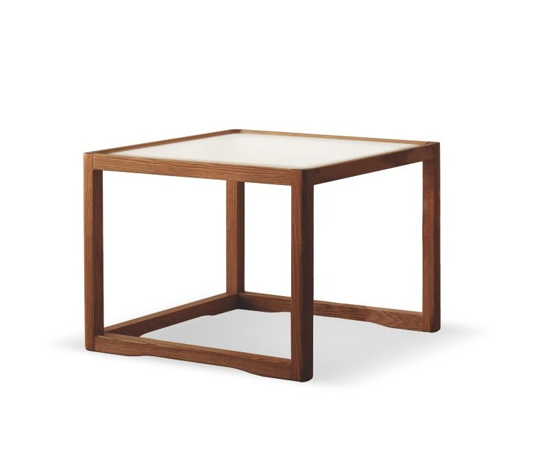 Coffee table,glass rattan Oak solid wood"