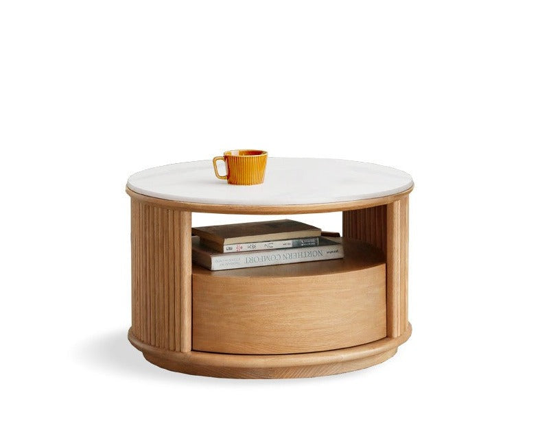Rock plate coffee table Oak solid wood"