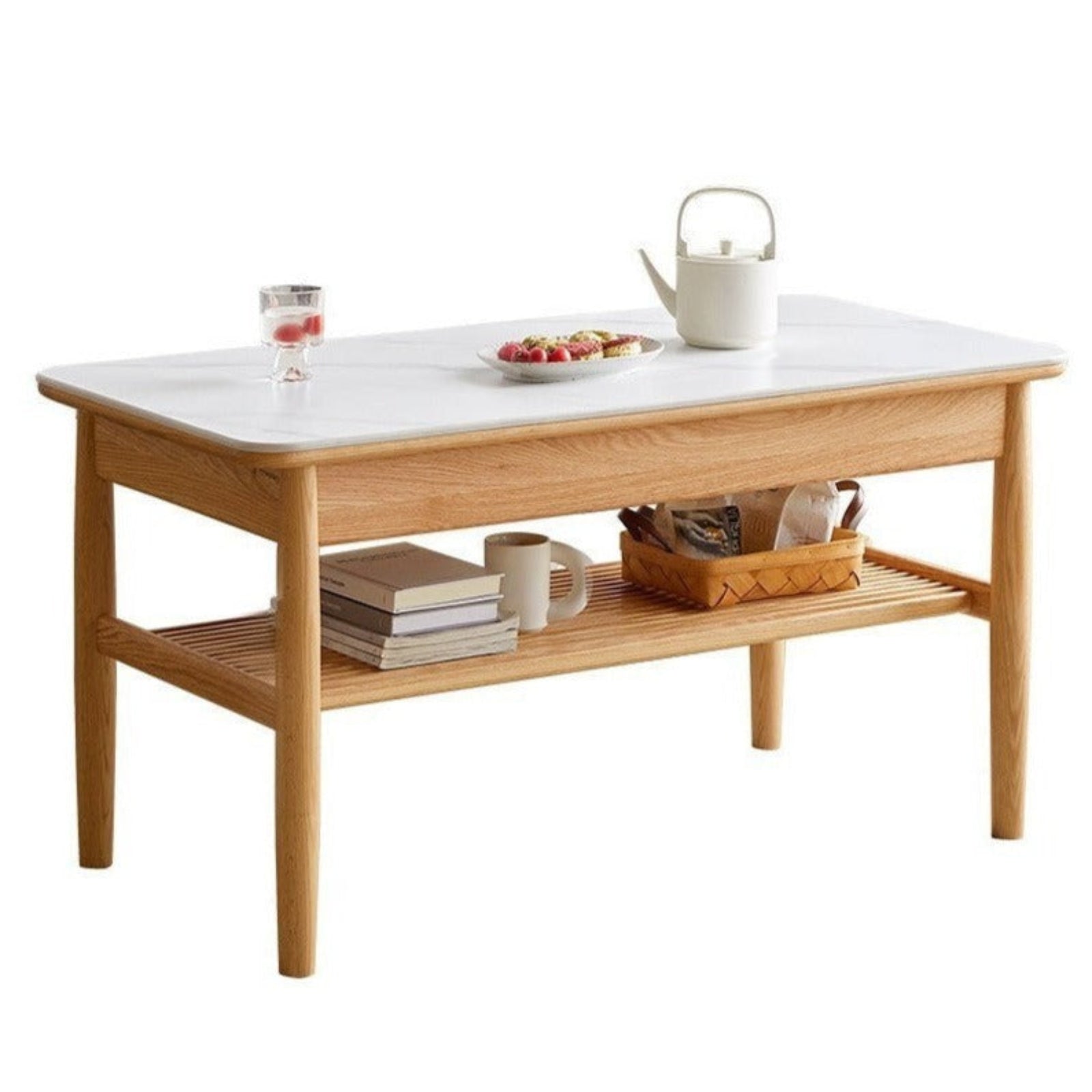 Oak Solid Wood Rock Plates Coffee Table