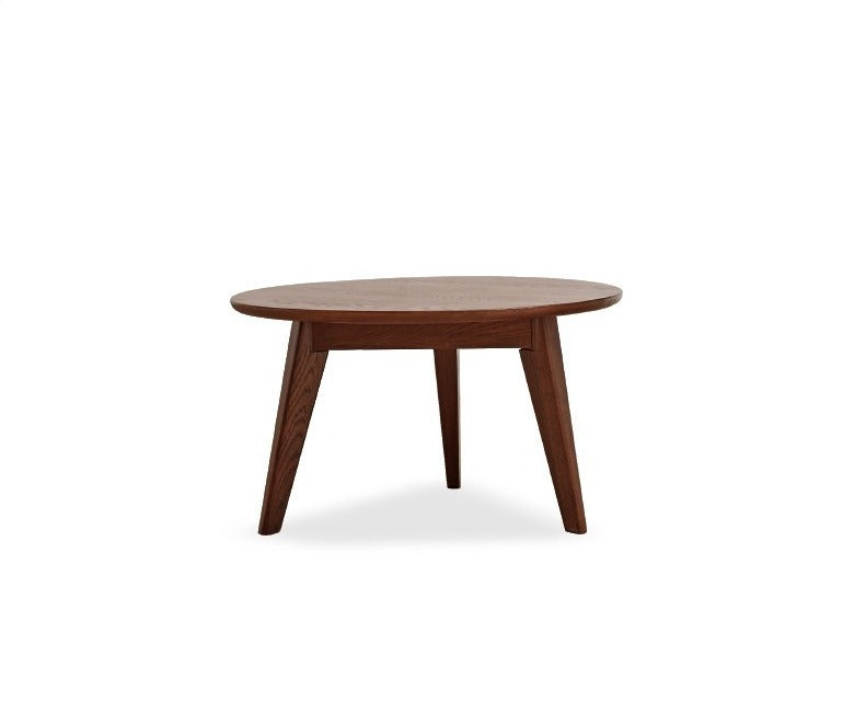 Round Coffee table OAK solid wood ,walnut color+