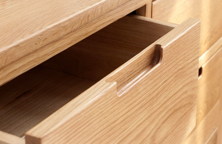 Oak solid wood Wide chest of drawers)