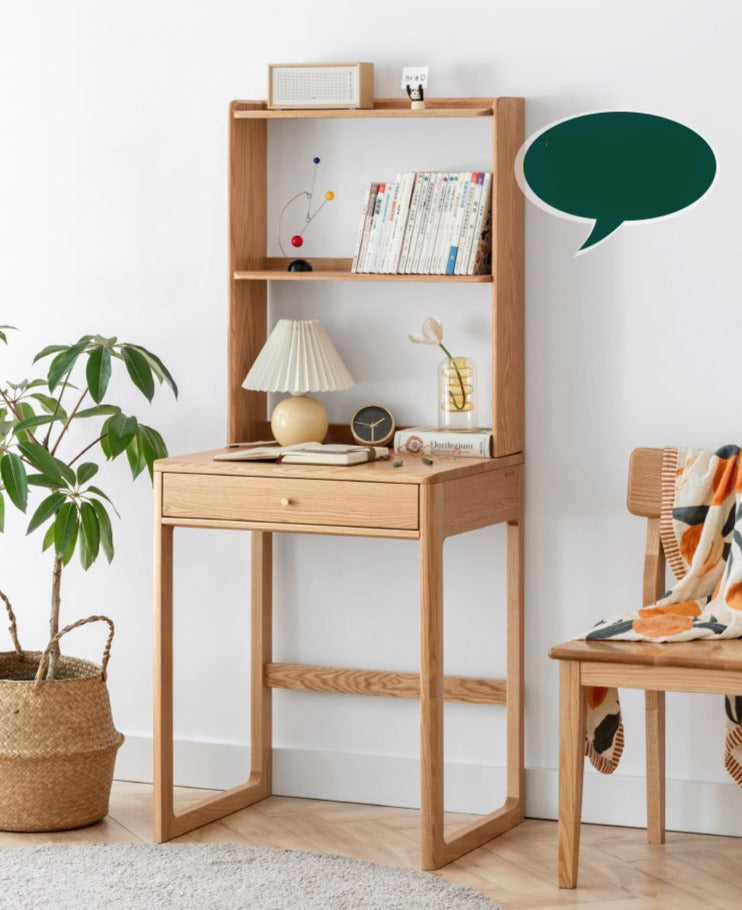desk with bookshelf solid wood