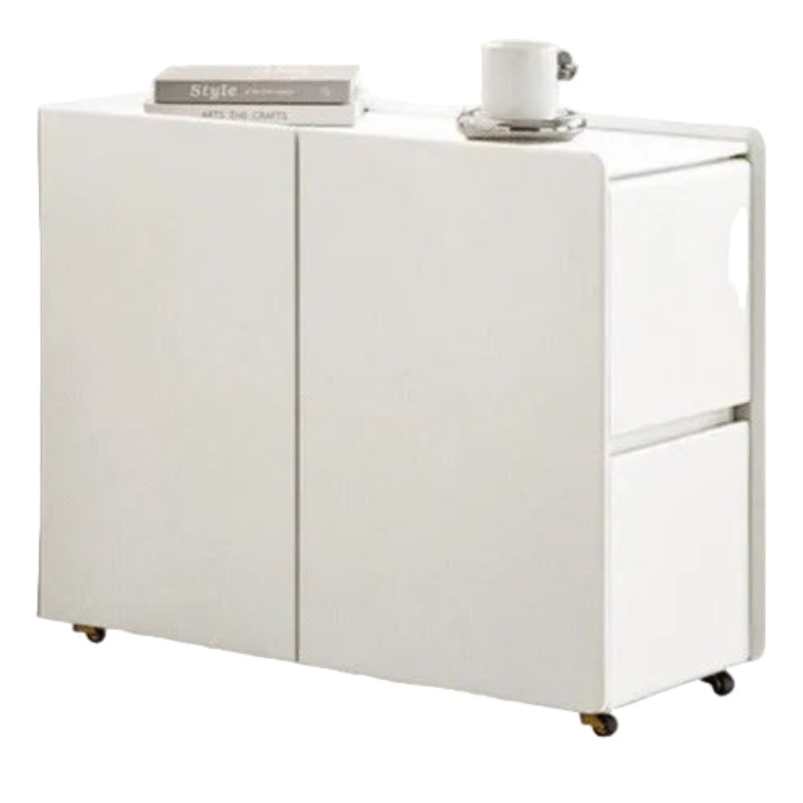 Poplar Solid Wood Side Table With Rock Slab Top